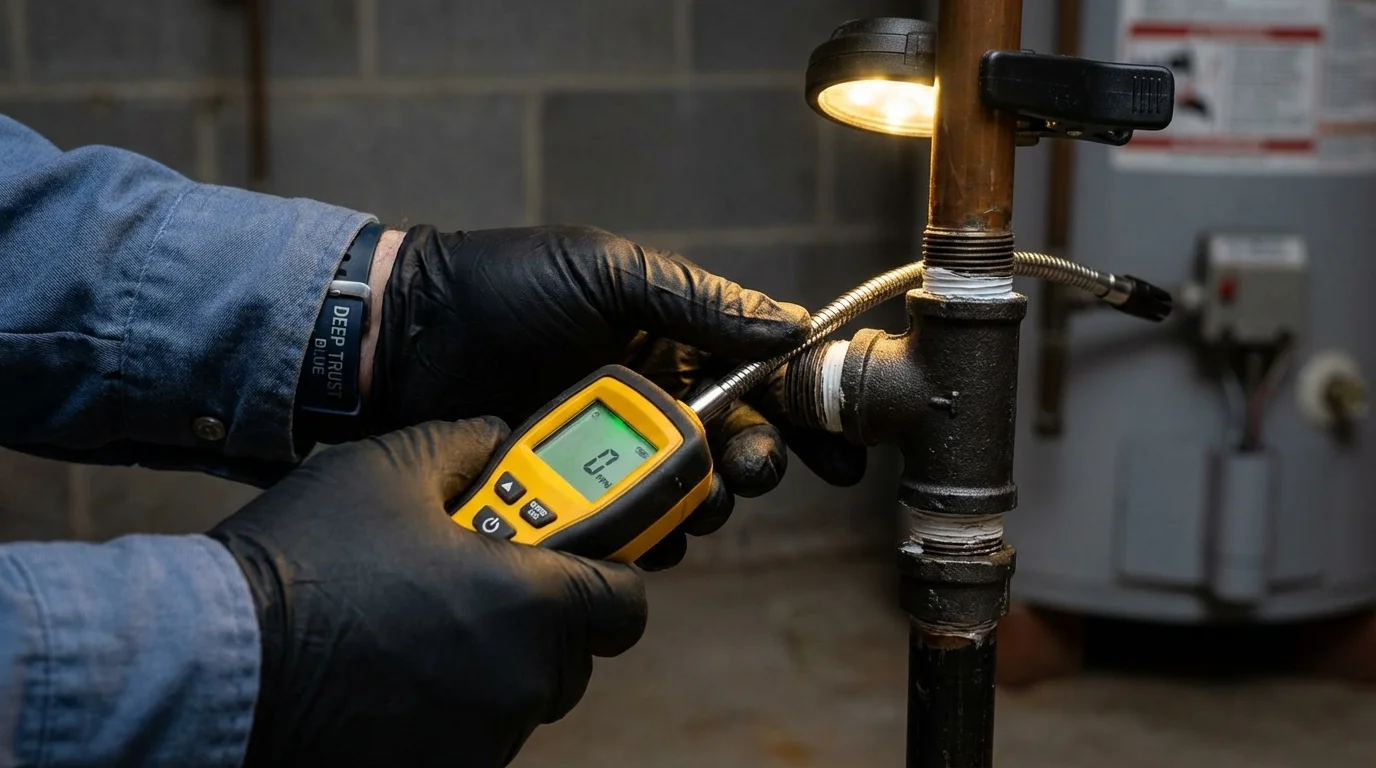 Gas leak detection with electronic sniffer by Johns Plumbing LLC in Barstow