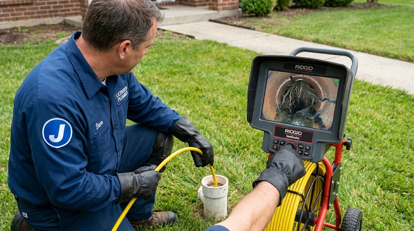 Sewer camera inspection being performed by Johns Plumbing LLC in Barstow